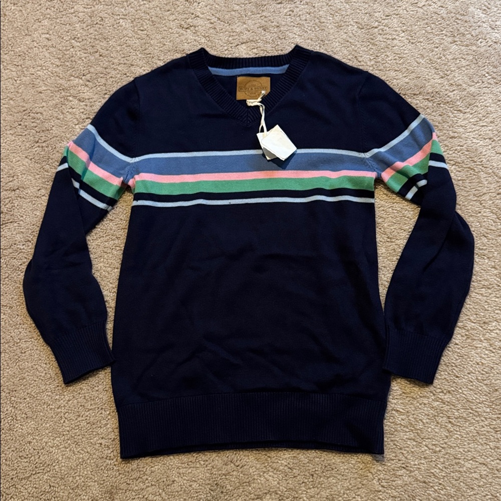Hope & Henry Boys Navy organic Sweater M